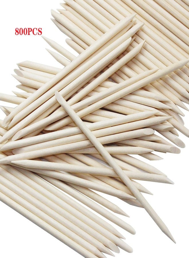 Ourart 800 Pcs Nail Art Orange Wood Sticks, Multi Functional Cuticle Pusher Remover Manicure Pedicure Tool for Manicure & Pedicure - 4.5 inch - Image 2